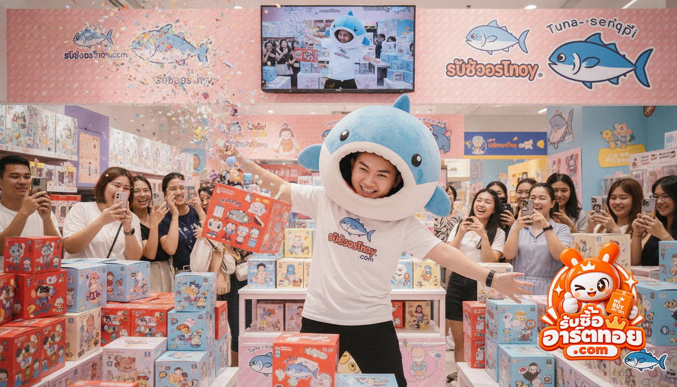 โมเดล Maguro Senpai โดย Chino Lam ค่าย Mame Moyashi พร้อมมีดแล่ปลาและกล่องบรรจุภัณฑ์สำหรับการตรวจสภาพรับซื้อ